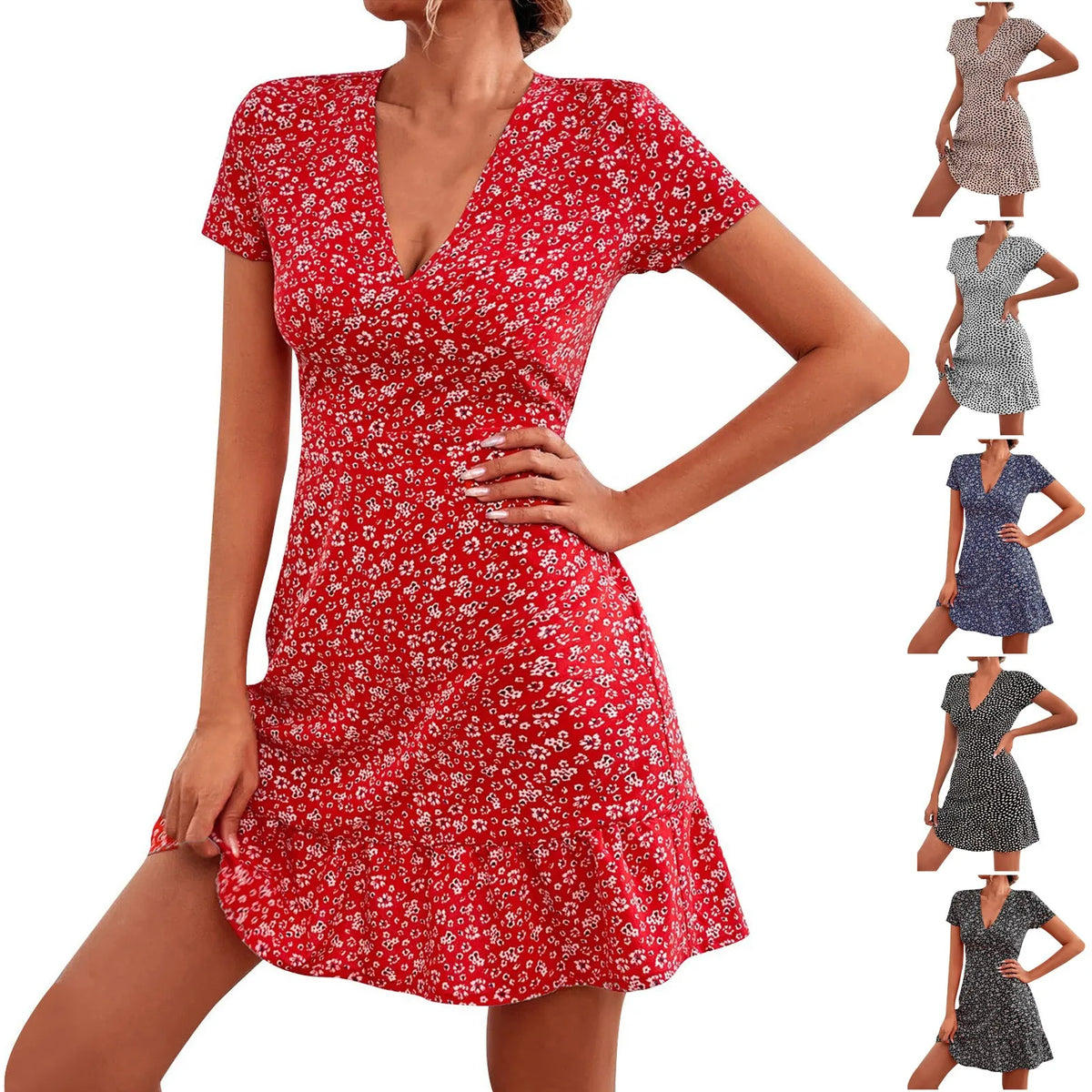 Robe d'été Femme Imprimé Floral Décontractée 4