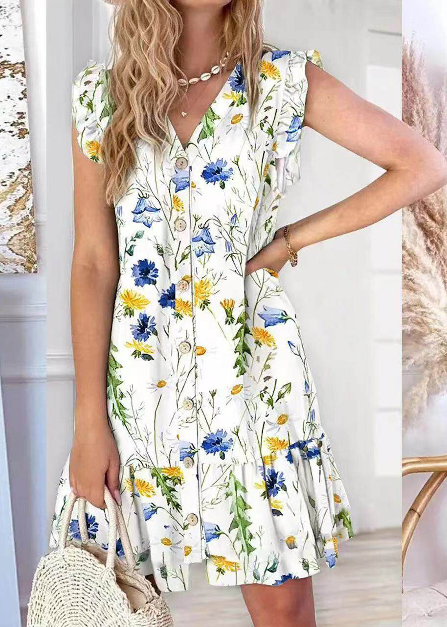Robe d'été Femme Imprimé Vert Coupe Ample 1