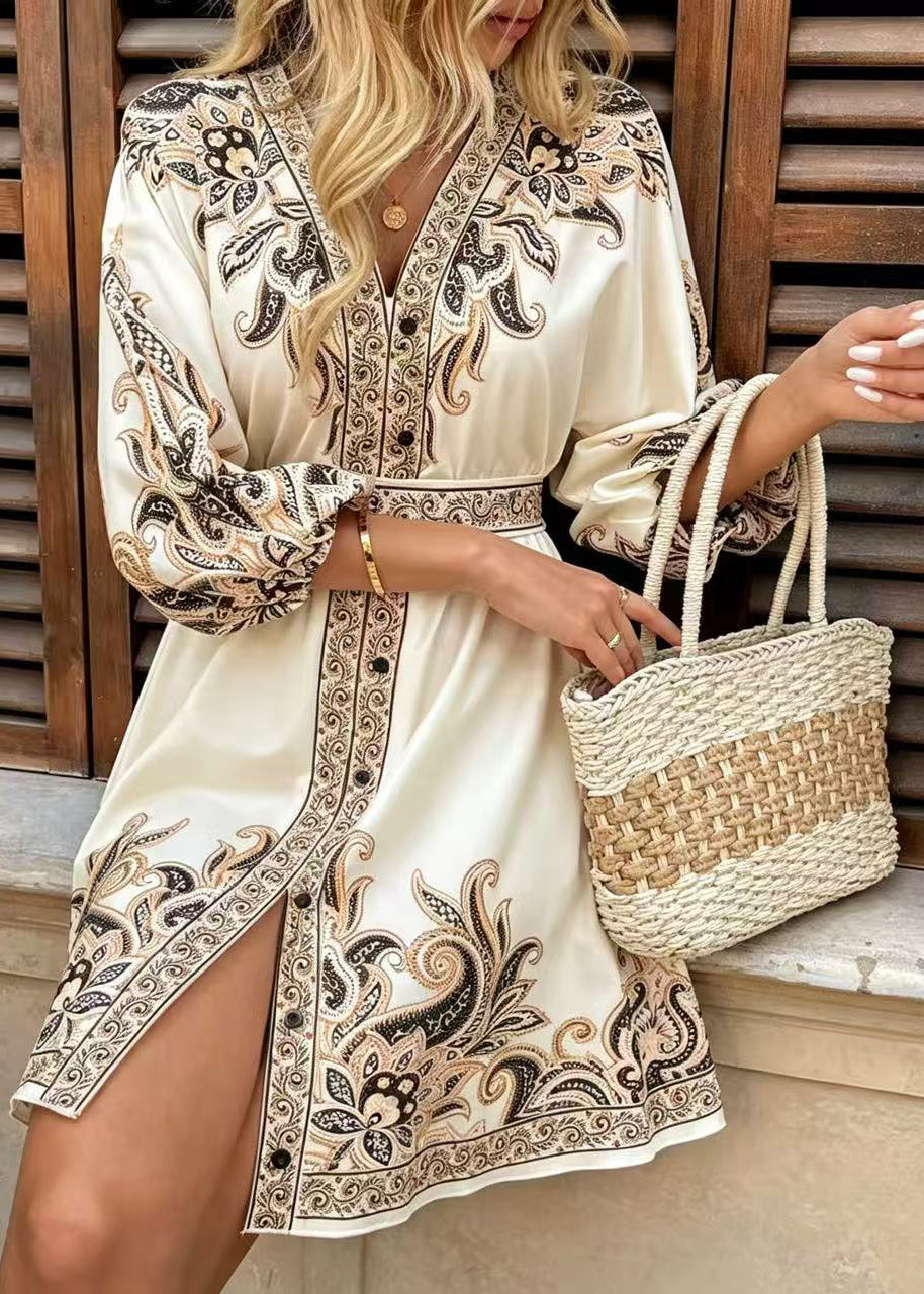 Robe d'été Femme Imprimée Taille Cintrée 2