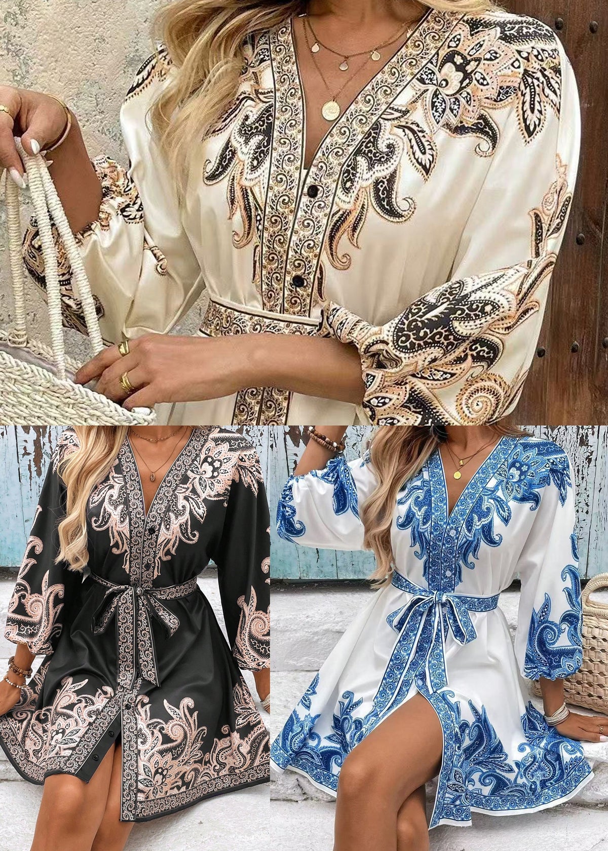 Robe d'été Femme Imprimée Taille Cintrée 4