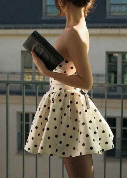 Robe d'été Femme Sans Bretelles à Pois Chic 2