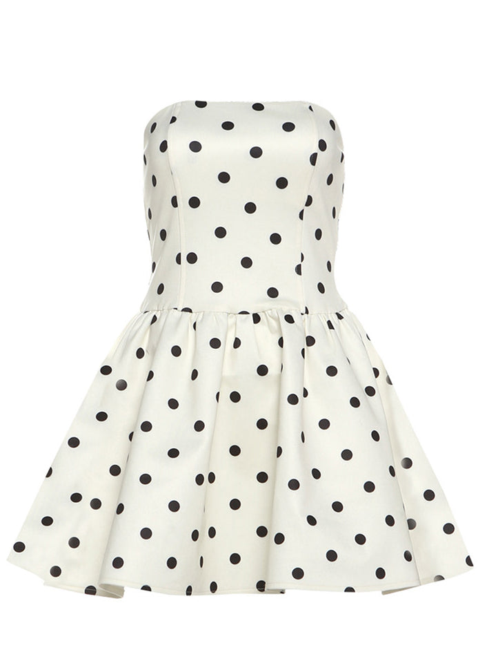Robe d'été Femme Sans Bretelles à Pois Chic 4