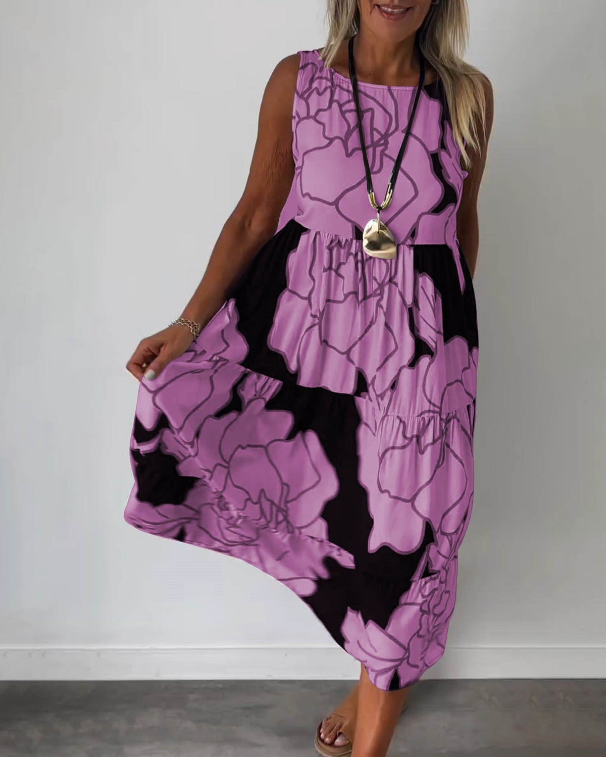 Robe d'été Femme Sans Manches Chic 5