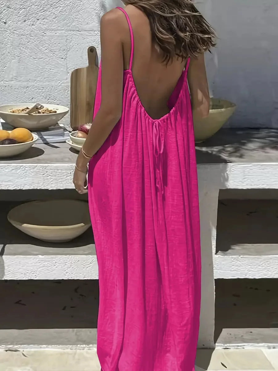 Robe d'été Femme à Bretelles Spaghetti Décontractée 13