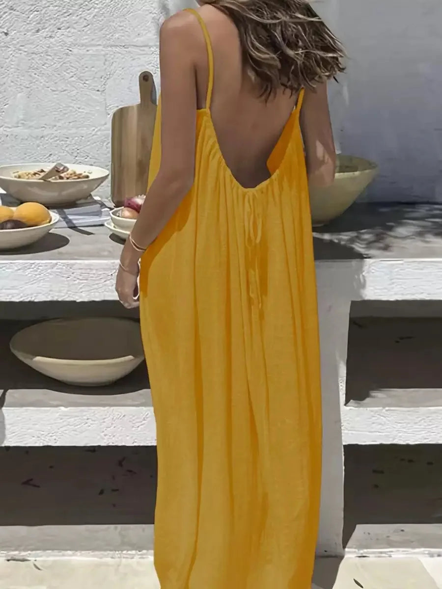 Robe d'été Femme à Bretelles Spaghetti Décontractée 15