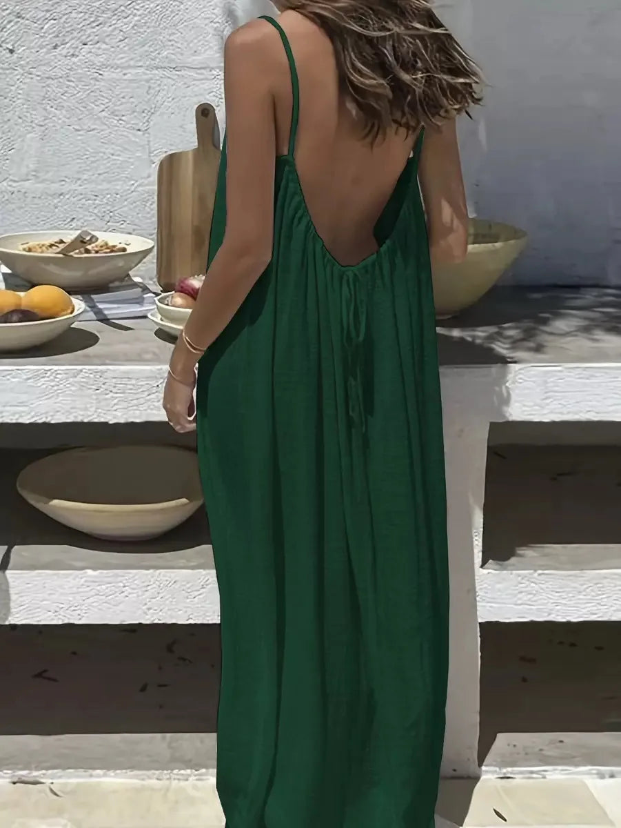 Robe d'été Femme à Bretelles Spaghetti Décontractée 17
