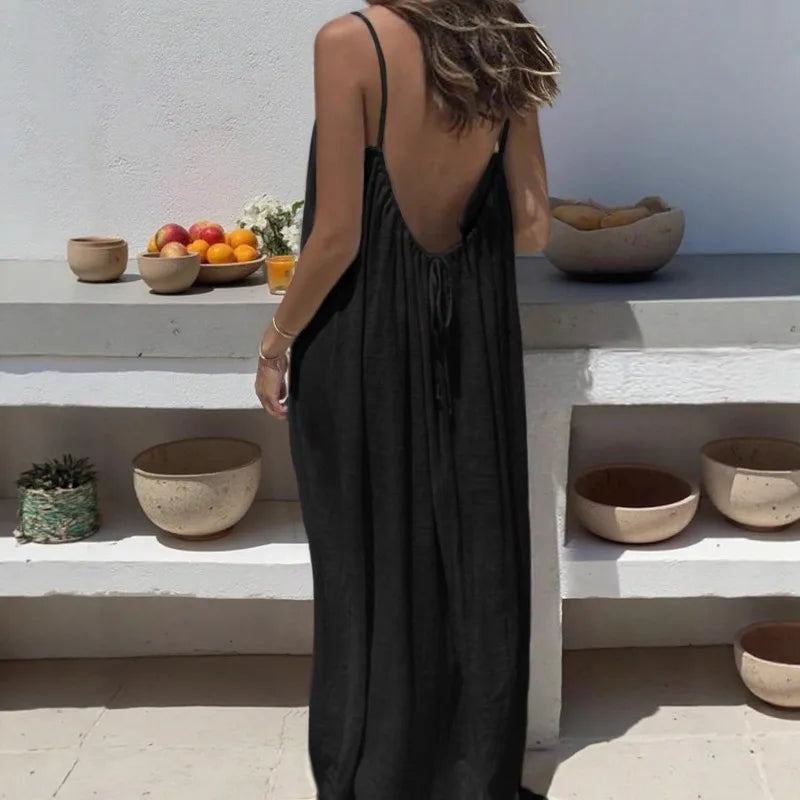 Robe d'été Femme à Bretelles Spaghetti Décontractée 3