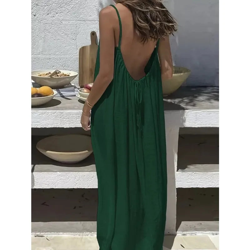 Robe d'été Femme à Bretelles Spaghetti Décontractée 4