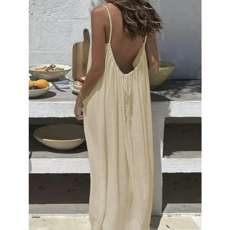 Robe d'été Femme à Bretelles Spaghetti Décontractée 5