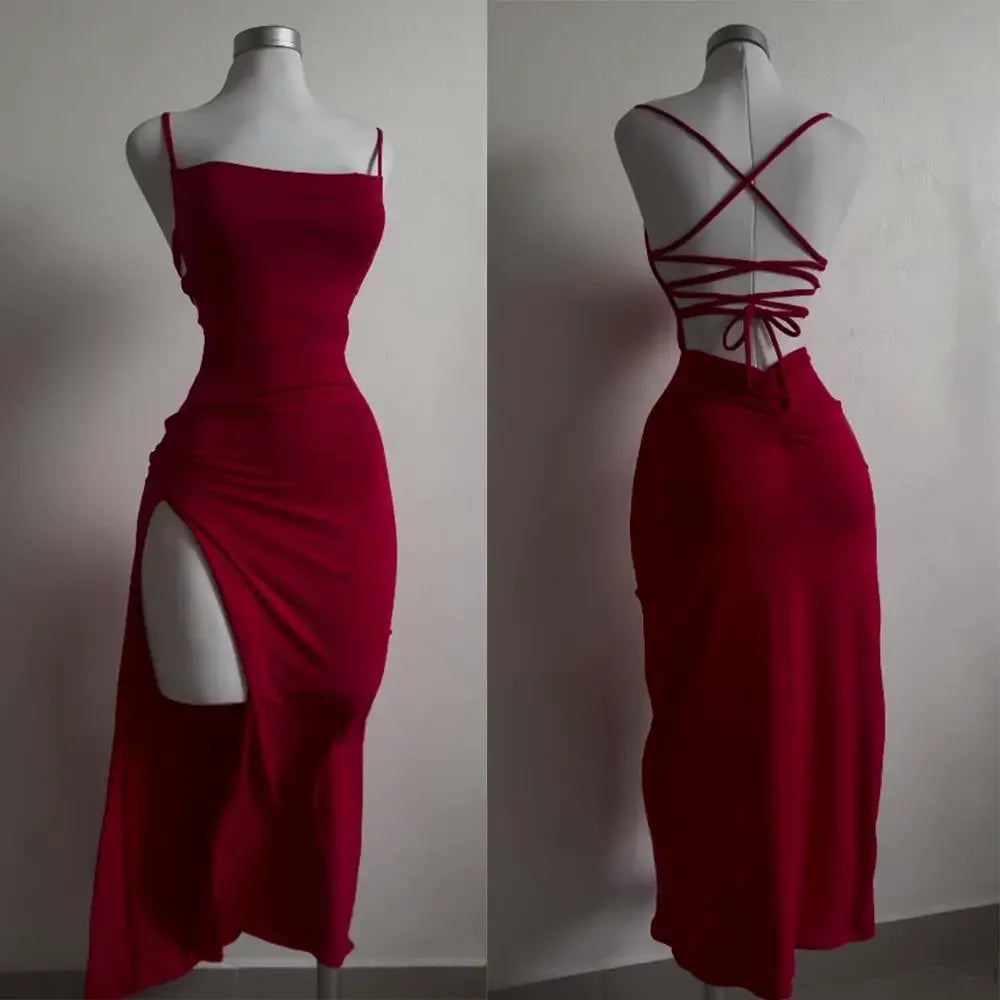 Robe d'été à bretelles licou pour femme 0