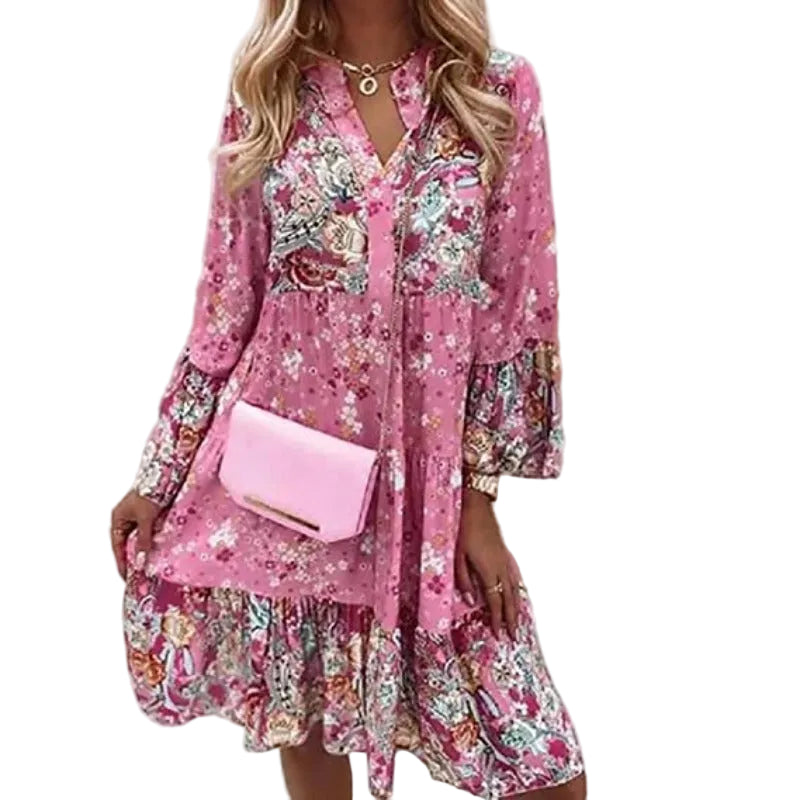 Robe d'été à col V pour femmes 0