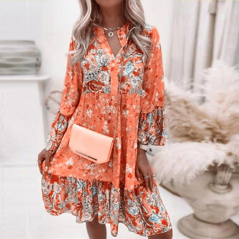 Robe d'été à col V pour femmes 3
