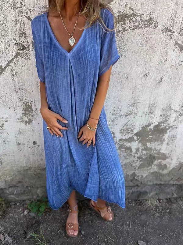 Robe d'été à col en V pour femmes 0