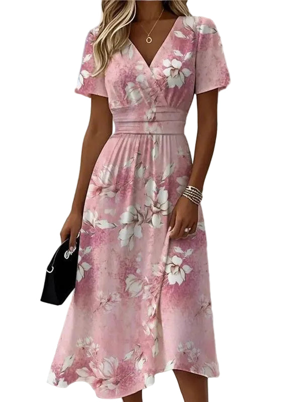 Robe d'été à col en V pour femmes 0