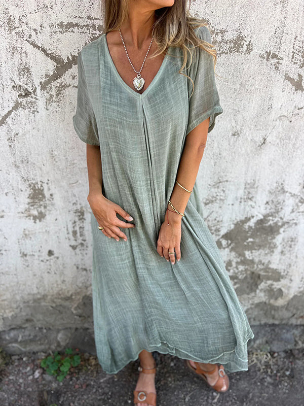 Robe d'été à col en V pour femmes 4