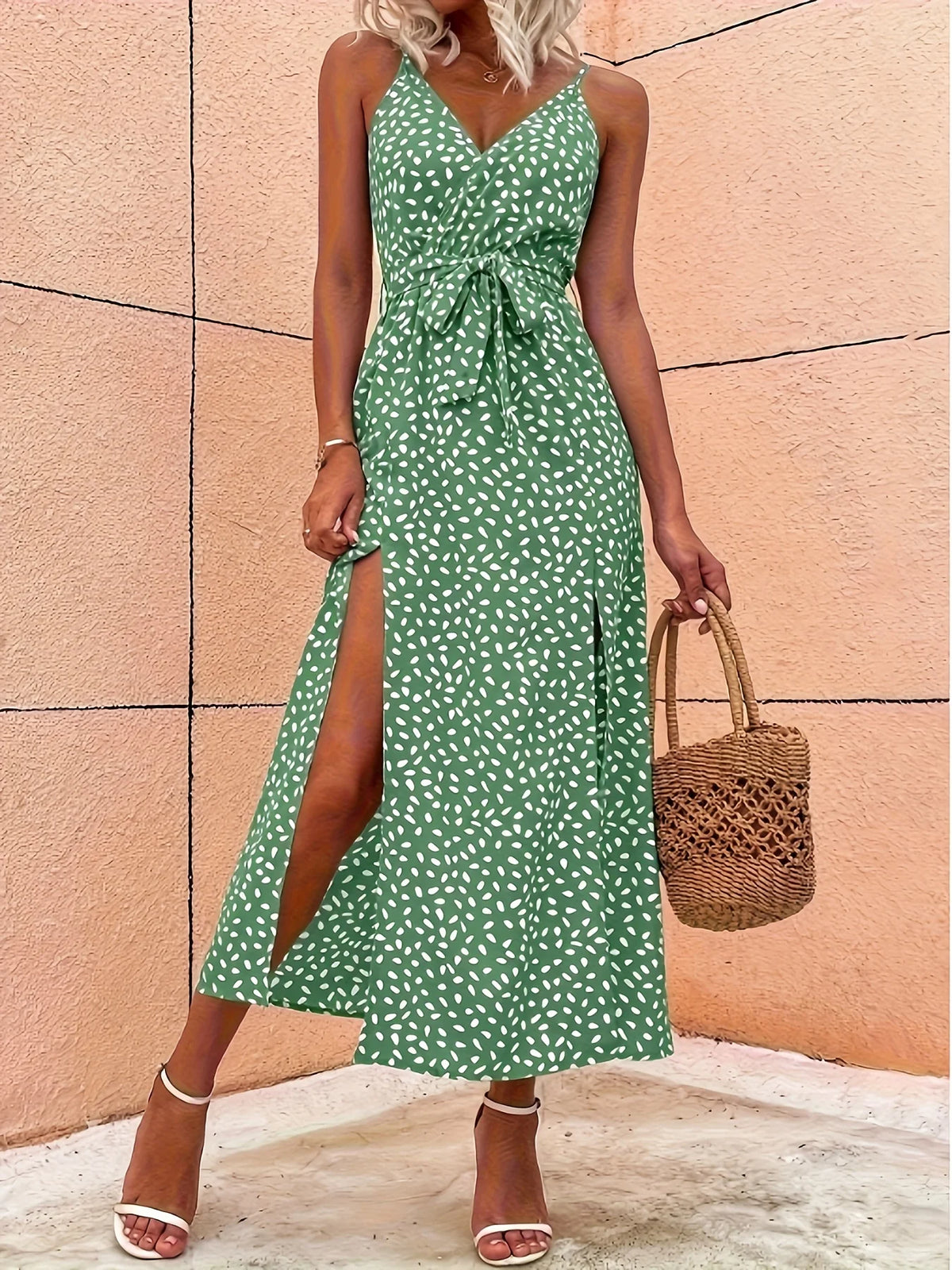 Robe d'été à col licou fendue pour femmes 2