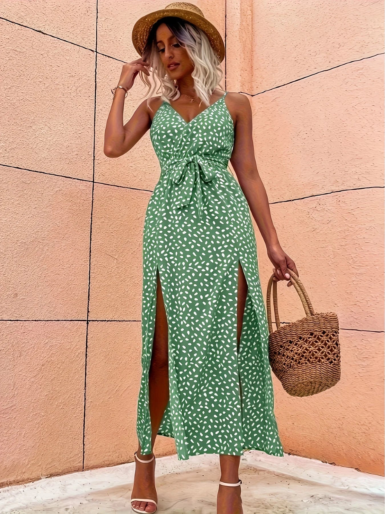Robe d'été à col licou fendue pour femmes 3