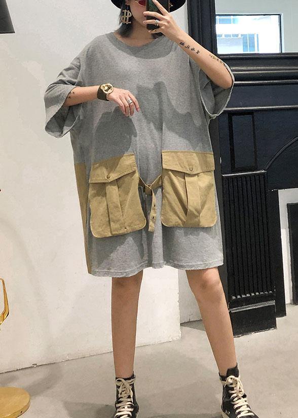 Robe d'été en coton à poches pour femmes 1