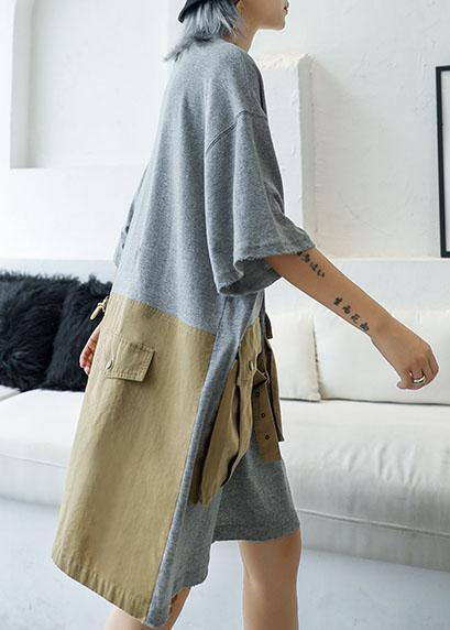 Robe d'été en coton à poches pour femmes 2