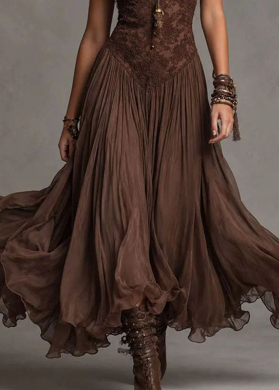 Robe d'été femme à bretelles fines et patchwork en dentelle 4