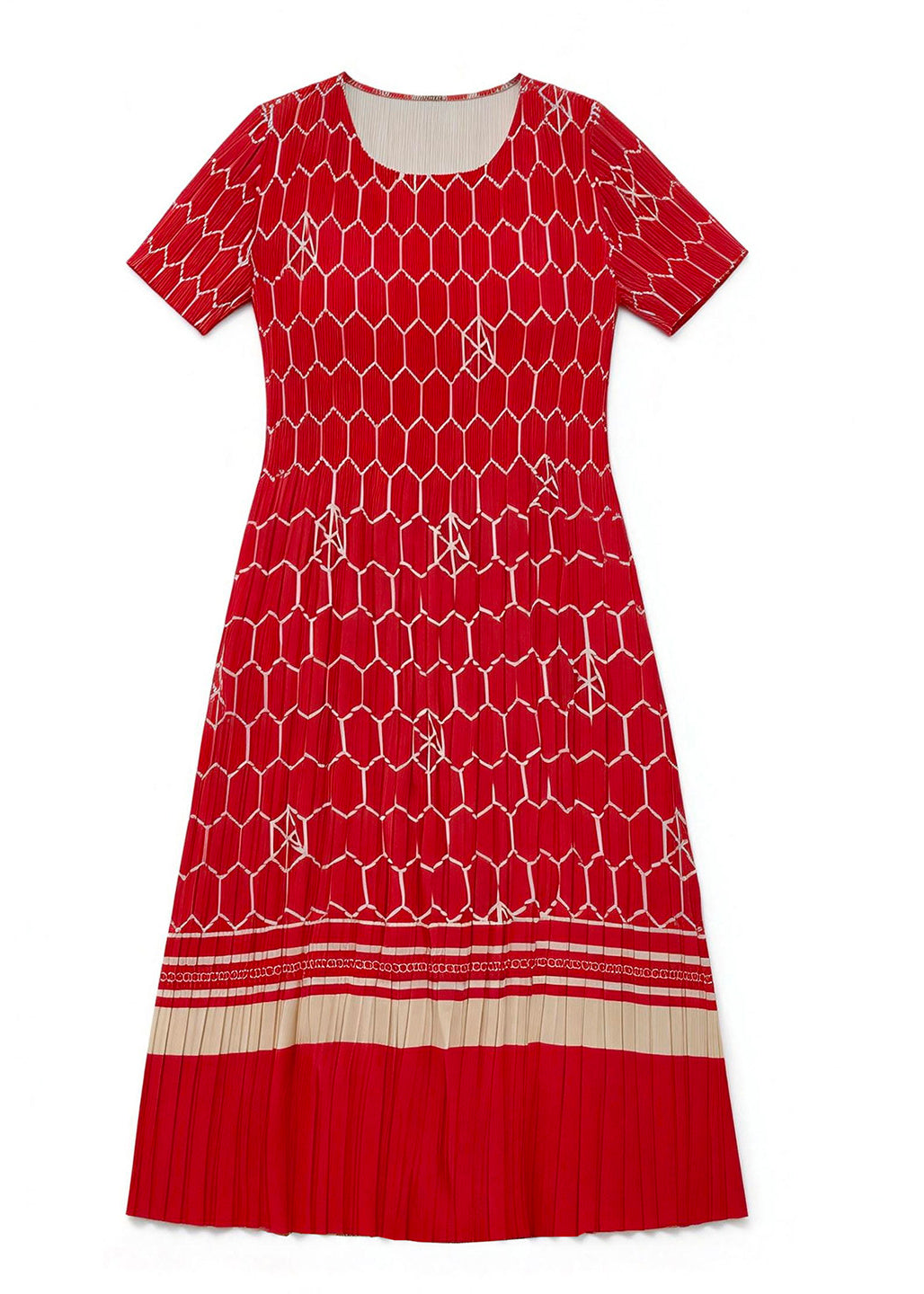 Robe d'été femme à col rond et imprimé froissé grande taille 4