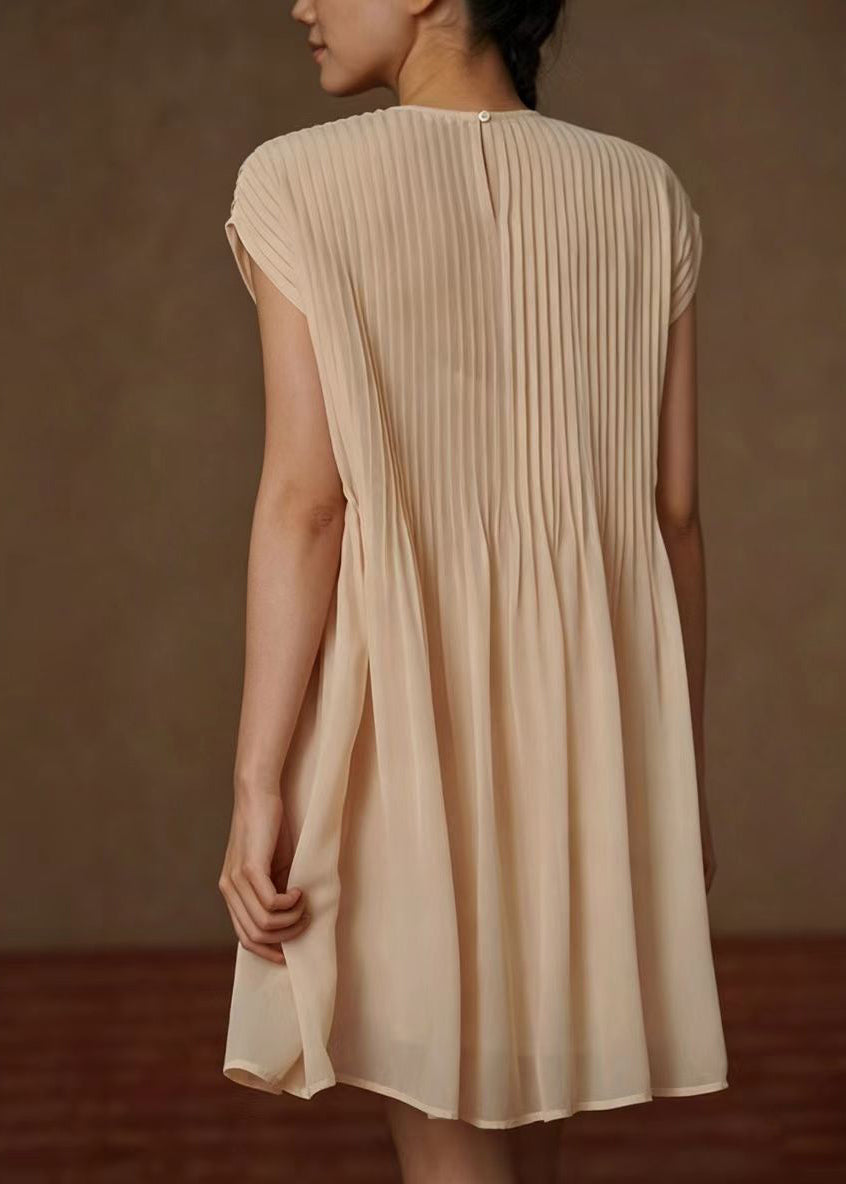 Robe d'été femme à col rond froissée 4