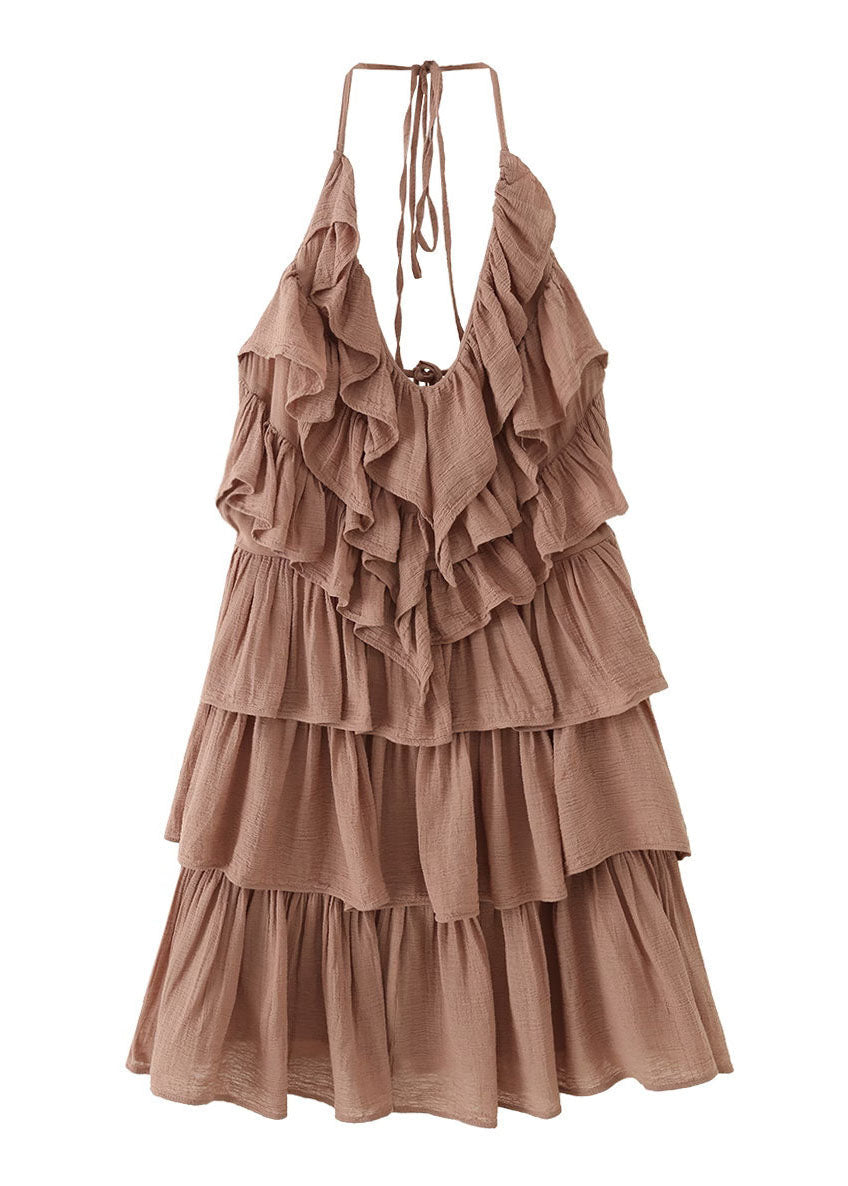 Robe d'été femme à superposition et col licou 3