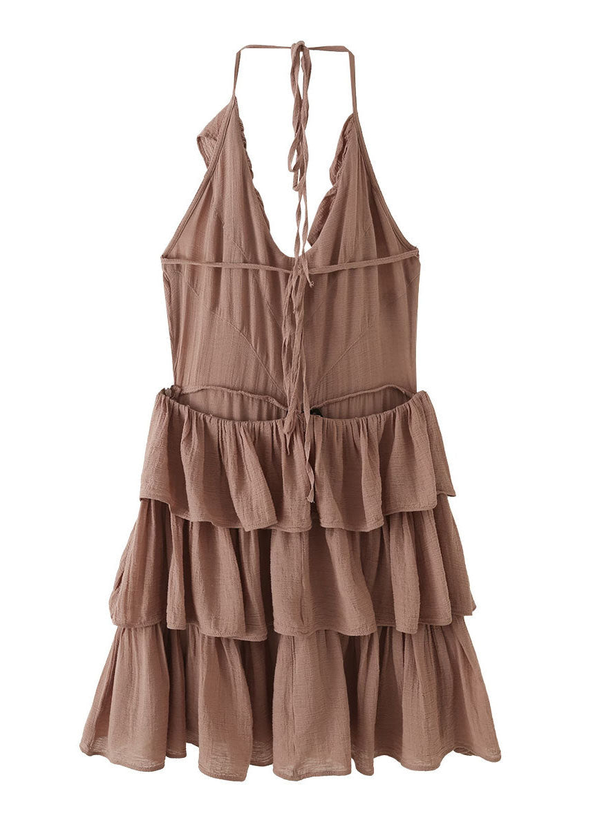 Robe d'été femme à superposition et col licou 4