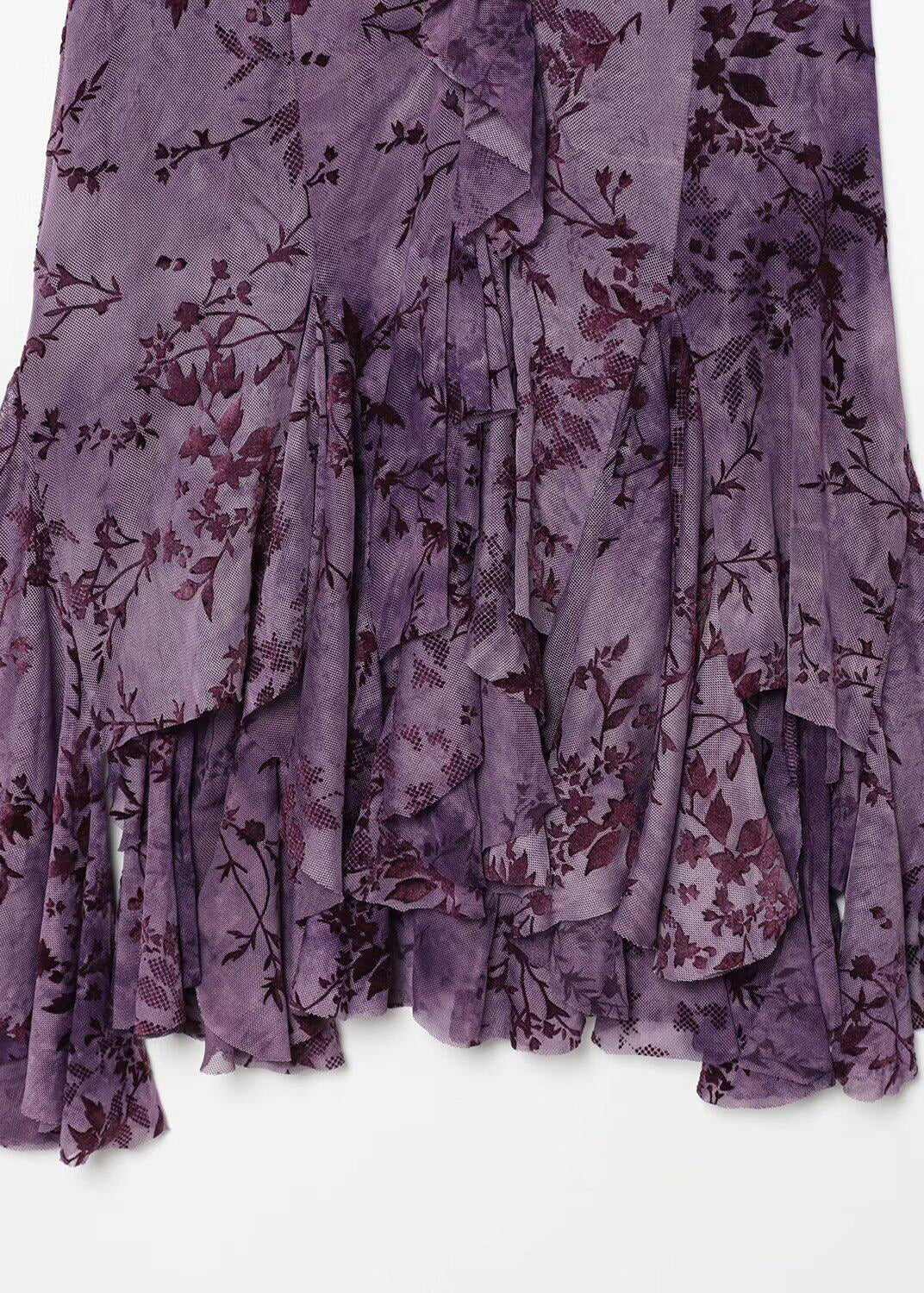 Robe d'été femme à volants asymétriques et bretelles fines 4