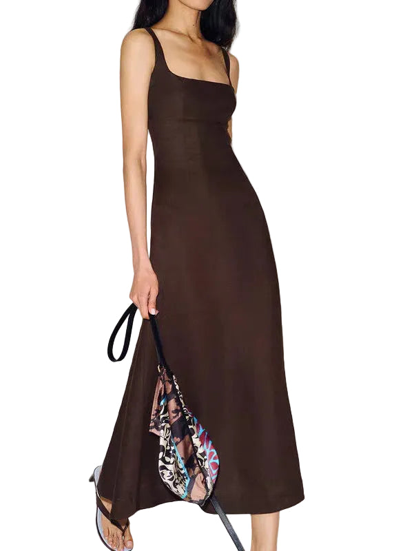 Robe d'été femme coupe ajustée col carré style bohème 0