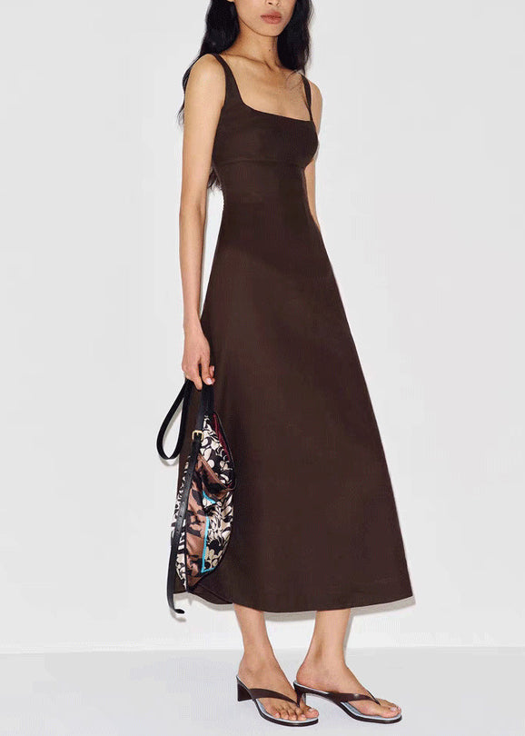 Robe d'été femme coupe ajustée col carré style bohème 1