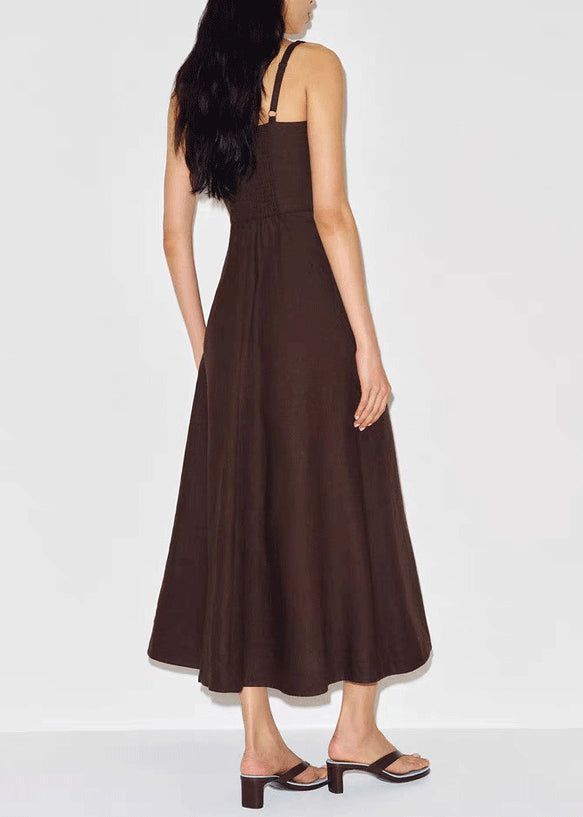 Robe d'été femme coupe ajustée col carré style bohème 4