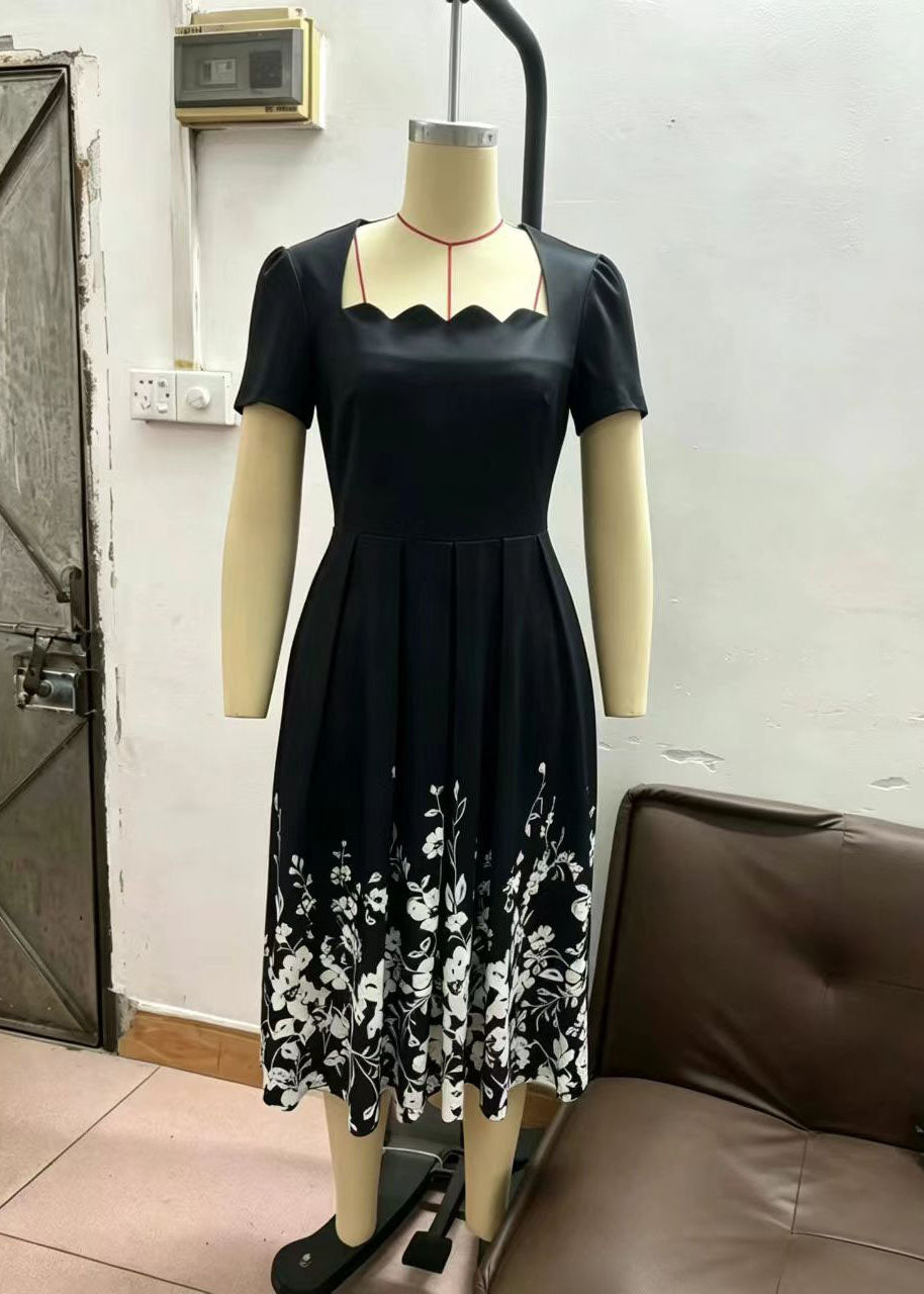 Robe d'été femme style bohème col carré 2
