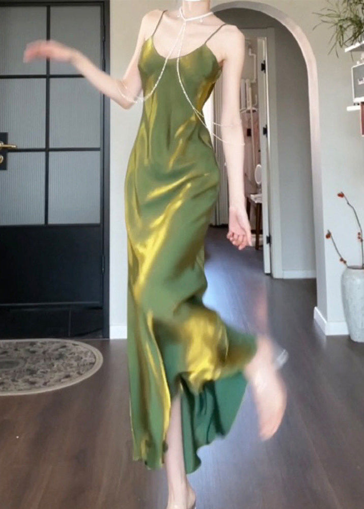 Robe d'été longue à bretelles spaghetti pour femmes 0