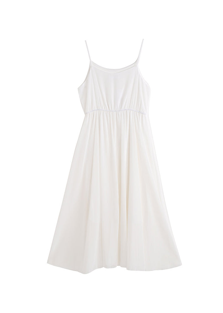 Robe d'été pour femme à bretelles spaghetti froissée 4