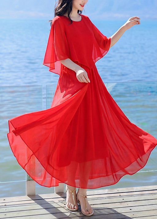 Robe d'été pour femme à col rond et patchwork 3