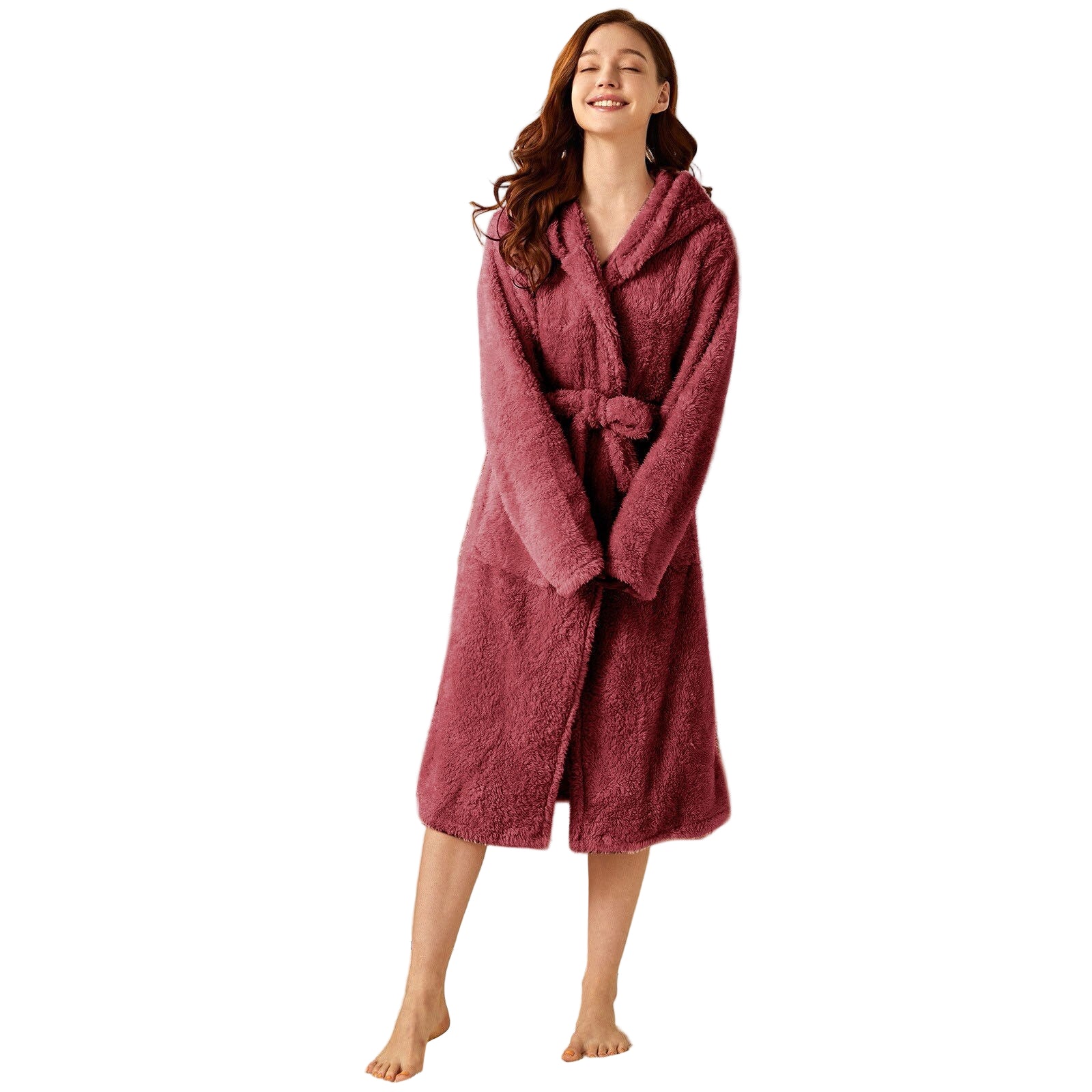 Robe de Bain à Capuche en Éponge pour Femmes - Confort Pratique et Douceur 0