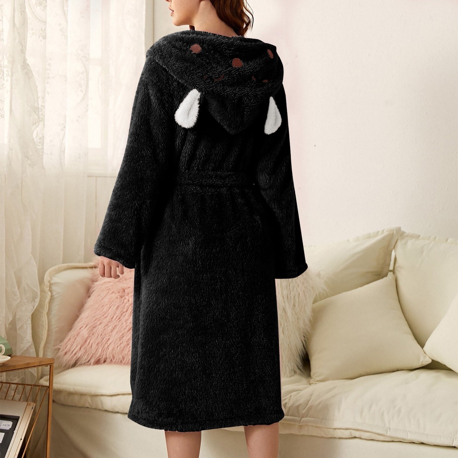 Robe de Bain à Capuche en Éponge pour Femmes - Confort Pratique et Douceur 16