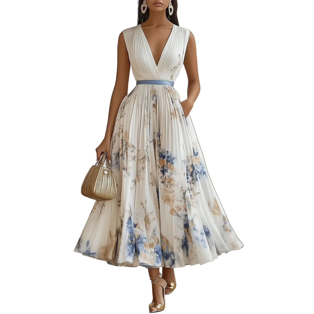 Robe de Cérémonie Plissée Femme 0