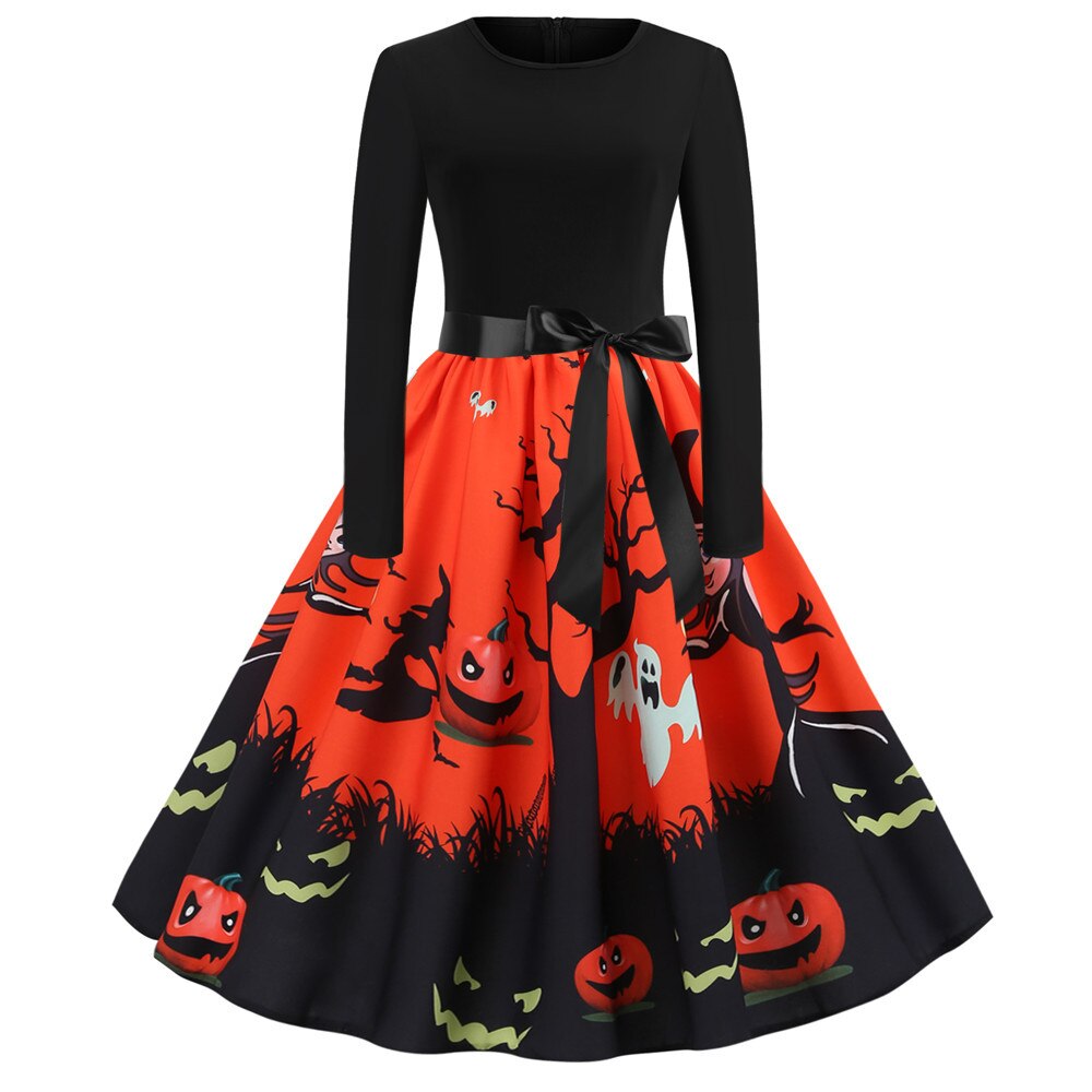 Robe de Costume Gothique à Manches Longues Tissu Doux 7