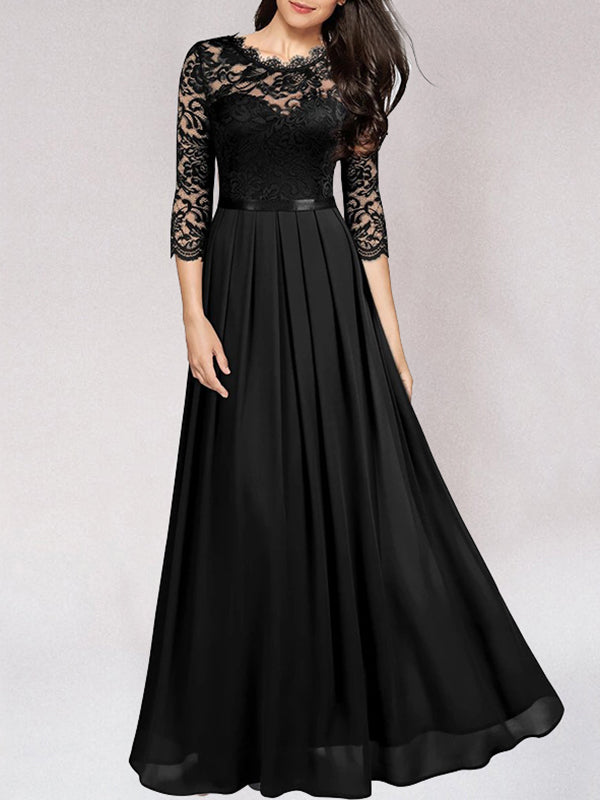 Robe de Demoiselle d'Honneur Longue en Dentelle 3
