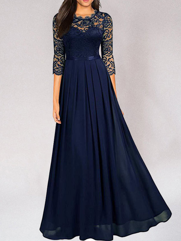 Robe de Demoiselle d'Honneur Longue en Dentelle 4