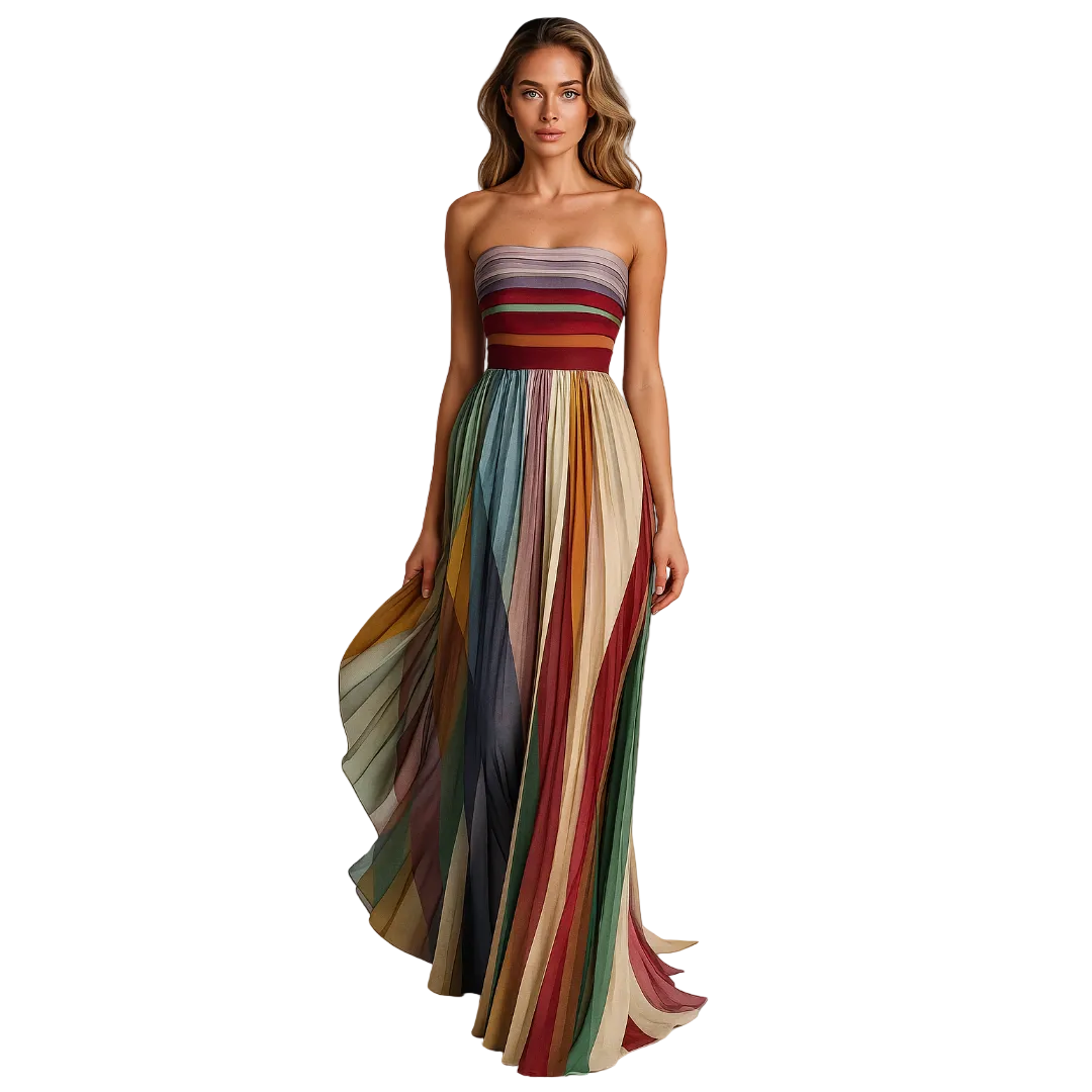 Robe de Fête Femme Longue à Plis pour Nouvel An et Célébrations 0