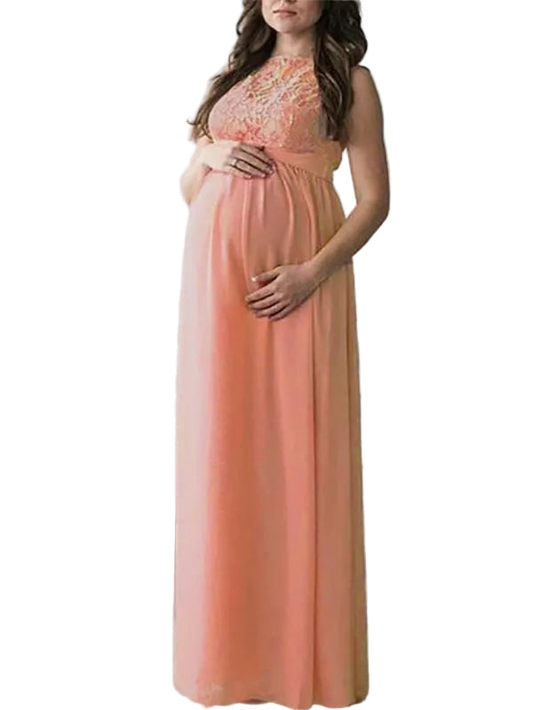 Robe de Grossesse Bohème Longue Ceinturée pour Soirée Femme Enceinte 1