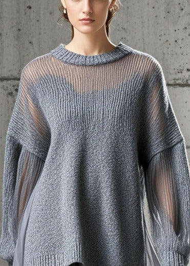 Robe de Jour Oversize en Tulle et Tricot pour Femmes 1