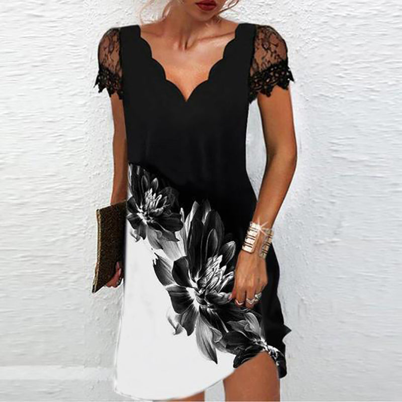 Robe de Soirée Chic à Sequins avec Manches en Dentelle pour Femmes 5