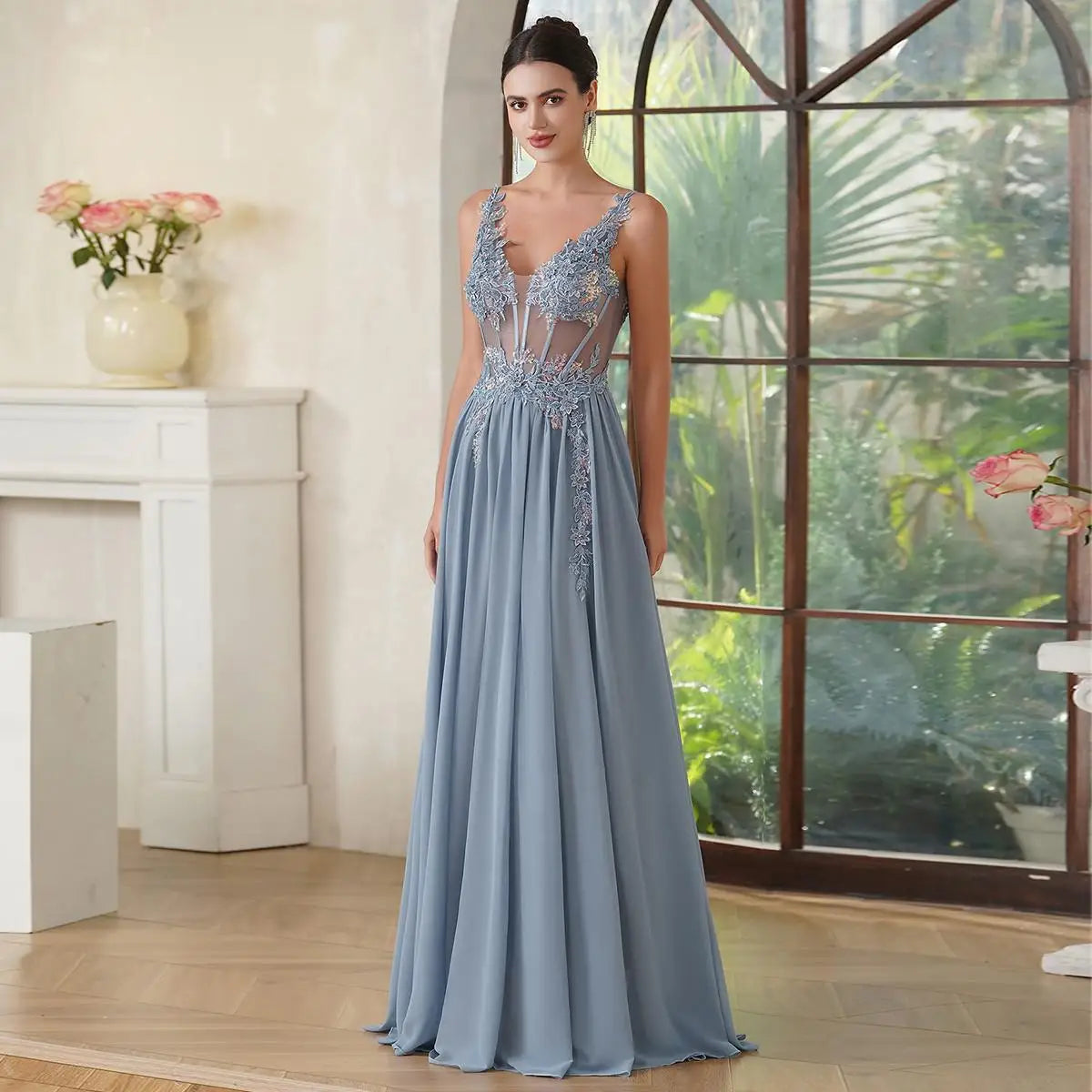 Robe de Soirée Élégante à Bretelles Spaghetti 10