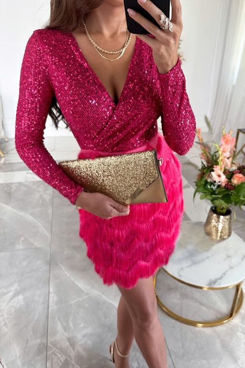 Robe de Soirée Femme Longue Paillettes Scintillantes Ample 3