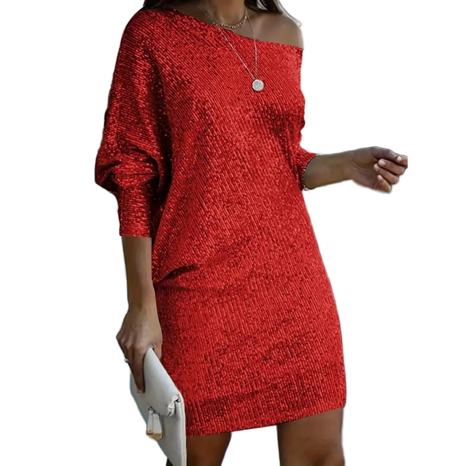 Robe de Soirée Femmes à Sequins Contrastés 3