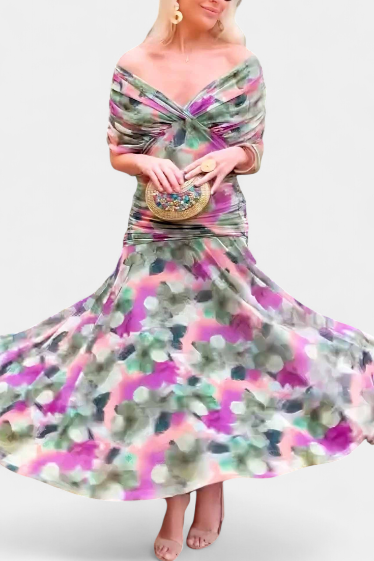 Robe de Soirée Longue Épaules Dénudées Chic pour Femme 4